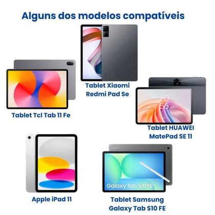 Imagem de Capa com Teclado Bluetooth para Samsung S10 FE 10" Removível Magnético e Suporte - Cor Preto Sintético