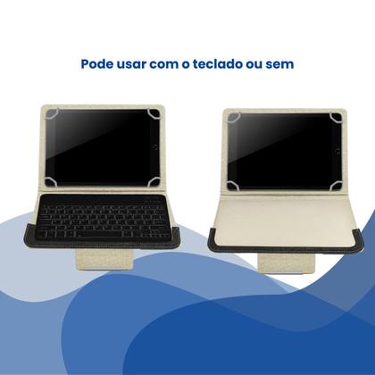 Imagem de Capa com Teclado Bluetooth para Samsung S10 FE 10" Removível Magnético e Suporte - Cor Preto Sintético
