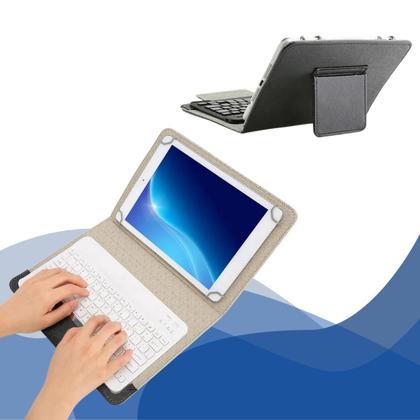 Imagem de Capa com Teclado Bluetooth para Samsung S10 FE 10" Removível Magnético e Suporte - Cor Preto Sintético