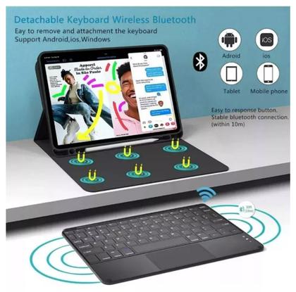 Imagem de Capa com Teclado Bluetooth Recarregável + Mouse + Caneta Para Tablet Redmi SE 8.7