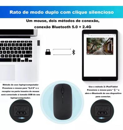 Imagem de Capa Com Teclado e Mouse Bluetooth Emborrachada S6 Lite Cor Preto