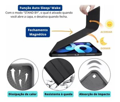 Imagem de Capa Com Teclado e Mouse Bluetooth Emborrachada S6 Lite Cor Preto