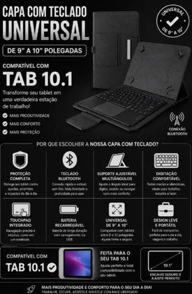 Imagem de Capa com Teclado Embutido Compatível com Positivo Vision Tab 10