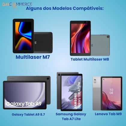 Imagem de Capa com Teclado Integrado Rosa para Tablets 7", 8" e 9" - Ideal para Estudo e Trabalho