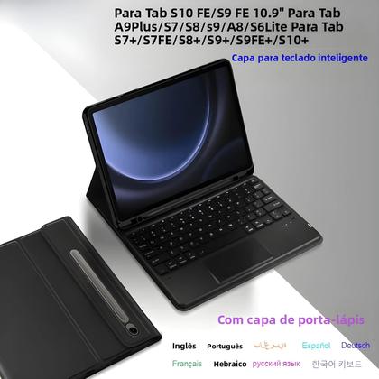 Imagem de Capa Com Teclado Mágico Para Samsung Galaxy Tab A9 plus S8 S9 S10 S7 S9 FE S10FE A8 S6 Lite