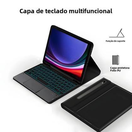 Imagem de Capa Com Teclado Mágico Para Samsung Galaxy Tab A9 plus S8 S9 S10 S7 S9 FE S10FE A8 S6 Lite
