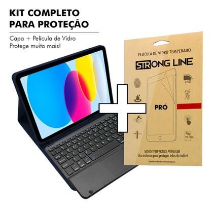 Imagem de Capa com Teclado Magnético Sem Fio Touchpad Integrado para iPad A16 11ª Geração + Pelicula
