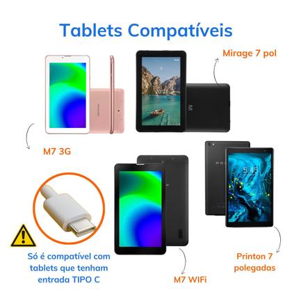 Imagem de Capa com teclado + Mouse p/ Tablet 7 polegadas M7 Multilaser Mirage