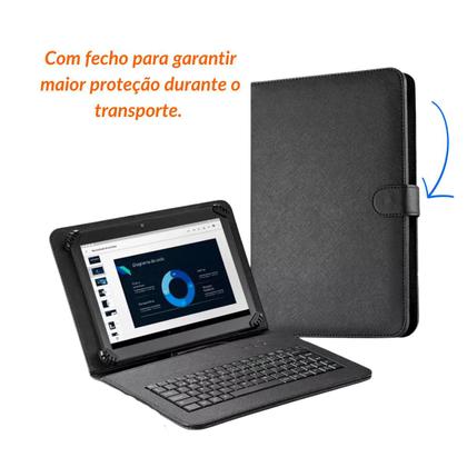 Imagem de Capa com Teclado p/ Tablet Amazon Fire HD 10 + Película de Vidro p/ estudo