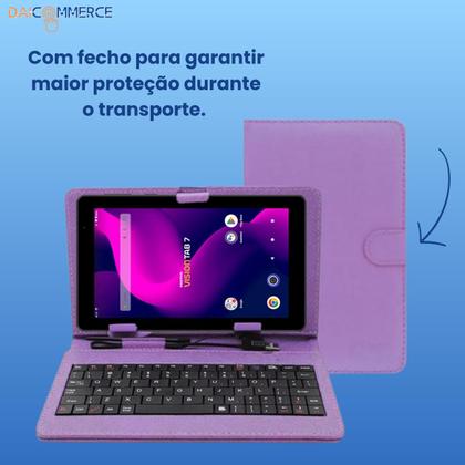 Imagem de Capa com Teclado P/ Tablet Positivo Vision Tab 7 + Película de Cristal