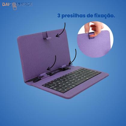 Imagem de Capa com Teclado P/ Tablet Positivo Vision Tab 7 + Película de Cristal