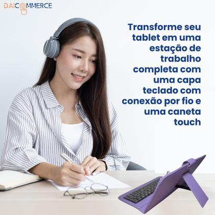 Imagem de Capa com Teclado P/ Tablet Positivo Vision Tab 7 + Película de Cristal
