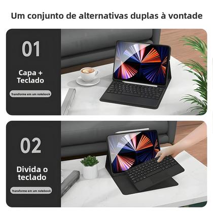 Imagem de Capa Com Teclado Para Samsung Galaxy Tab A9 A8 S10 S9FE S7 S8 11 plus 12.4 13.1 A7 S6 Lite Ultra