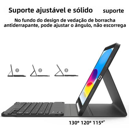 Imagem de Capa Com Teclado Para Samsung Galaxy Tab A9 A8 S10 S9FE S7 S8 11 plus 12.4 13.1 A7 S6 Lite Ultra