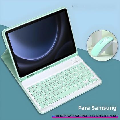 Imagem de Capa Com Teclado Para Samsung Galaxy Tab A9 A8 S10 S9FE S7 S8 11 plus 12.4 13.1 A7 S6 Lite Ultra