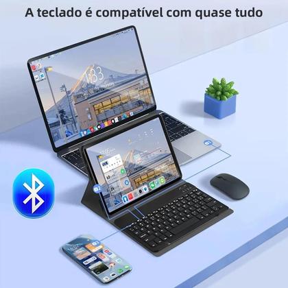 Imagem de Capa Com Teclado Para Samsung Galaxy Tab A9 A8 S10 S9FE S7 S8 11 plus 12.4 13.1 A7 S6 Lite Ultra