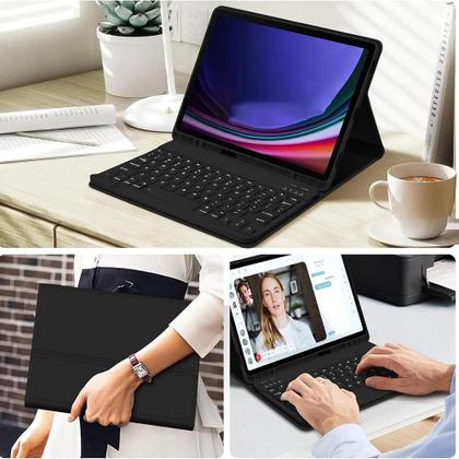 Imagem de Capa Com Teclado Para Samsung Galaxy Tab A9 A8 S10 S9FE S7 S8 11 plus 12.4 13.1 A7 S6 Lite Ultra