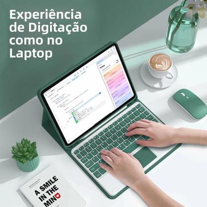 Imagem de Capa Com Teclado Para Samsung Galaxy Tab A9 A8 S10 S9FE S7 S8 11 plus 12.4 13.1 A7 S6 Lite Ultra