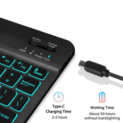 Imagem de Capa com teclado para Samsung Galaxy Tab A9 Plus de 11 polegadas