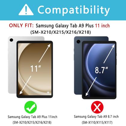 Imagem de Capa com teclado para Samsung Galaxy Tab A9 Plus de 11 polegadas