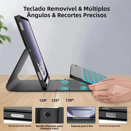 Imagem de Capa Com Teclado Para Samsung Galaxy Tab A9 plus De 11 Polegadas Para SM-X210 X216 X218