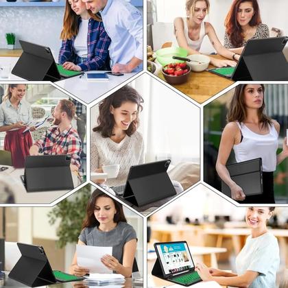 Imagem de Capa Com Teclado Para Samsung Galaxy Tab S10 FE De 10,9 Polegadas Com Suporte Integrado Para S Pen E