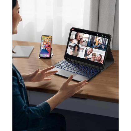 Imagem de Capa Com Teclado Para Samsung Galaxy Tab S10 FE De 10,9 Polegadas Com Suporte Integrado Para S Pen E