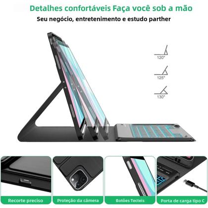 Imagem de Capa Com Teclado Para Samsung Galaxy Tab S10 FE De 10,9 Polegadas Com Suporte Integrado Para S Pen E