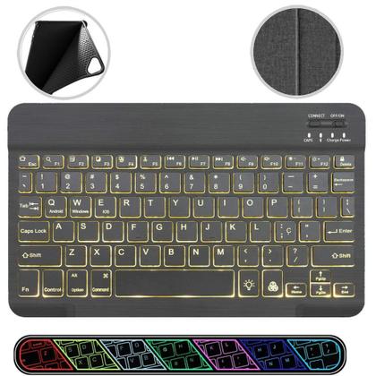 Imagem de Capa com Teclado Retroiluminado para iPad Air 3 10.5" e Pel