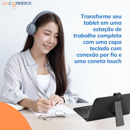 Imagem de Capa com Teclado USB Tipo C P/ Tablet Positivo Vision Tab 7