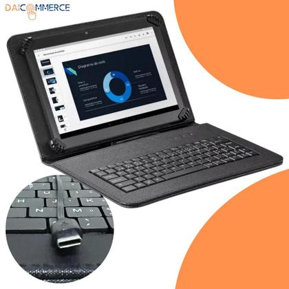 Imagem de Capa com Teclado USB Tipo C P/ Tablet Positivo Vision Tab 7