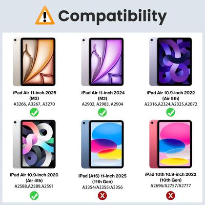 Imagem de Capa com teclado ZKTUYU para iPad Air de 11 polegadas e 10,9 polegadas rosa