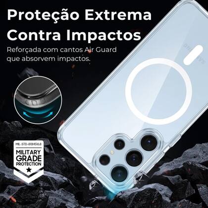 Imagem de Capa Compatível com MagSafe para Samsung Galaxy S24 Ultra Proteção de Câmera Alta Absorção de Choque