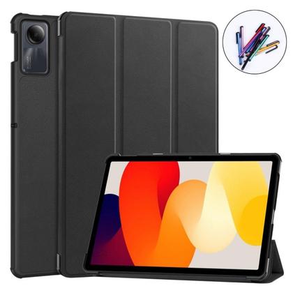 Imagem de Capa Couro + Caneta Touch p/ Redmi Pad SE 11 - Preto