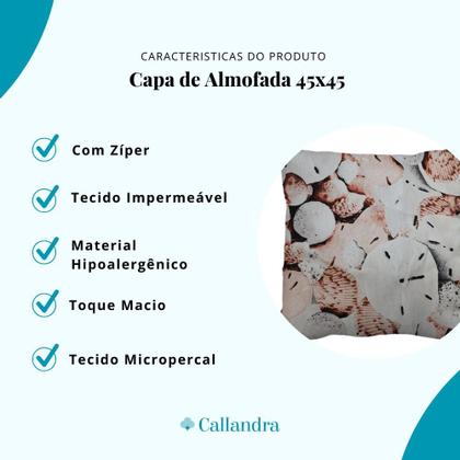 Imagem de Capa de Almofada 45x45 Decorativa com Zíper Sofá Sala Quarto