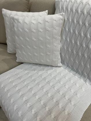 Imagem de Capa De Almofada Decorativa Tricot 45x45 Sofa Cama