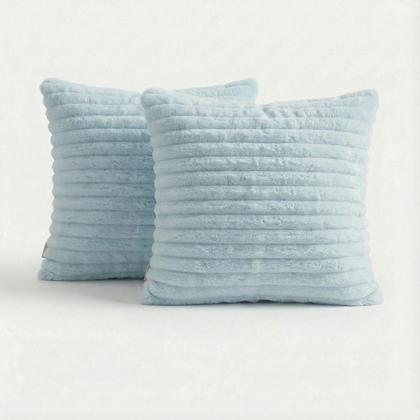 Imagem de Capa de Almofada Pelúcia Luxo Soft Wave Decoração Azul Bebê Sofá Cama Sala de Estar 45x45 Novadecora