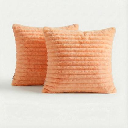 Imagem de Capa de Almofada Pelúcia Luxo Soft Wave Decoração Latte Sofá Cama Sala de Estar 45x45 Novadecora