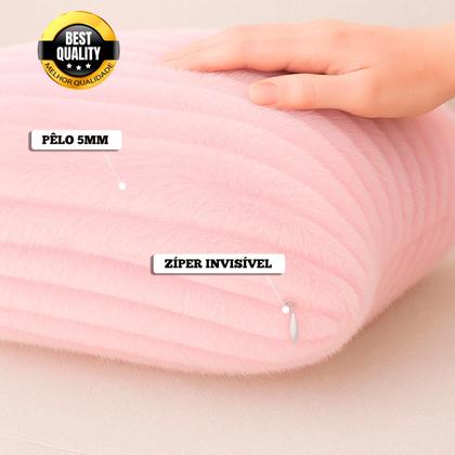Imagem de Capa de Almofada Pelúcia Luxo Soft Wave Decoração Rosa Bebê Sofá Cama Sala de Estar 45x45 Novadecora