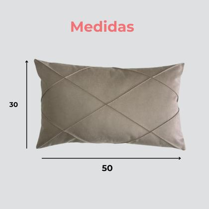 Imagem de Capa de Almofada Retangular Baguete Suede Drapeada 50x30 Várias Cores