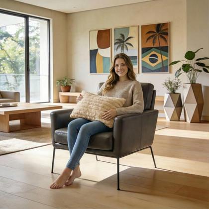 Imagem de Capa De Almofada Retangular Luxo Soft Wave Decoração Sofá Sala Cama Branco Natural 30x50  Novadecora