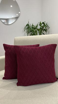 Imagem de Capa De Almofada Tricot 45x45 Decorativa Sofa Trico Veneza
