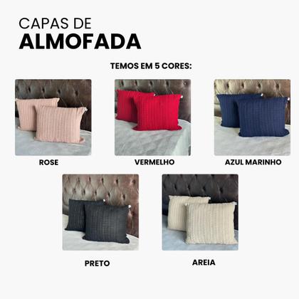 Imagem de Capa De Almofada Tricot Com Zíper Sofa Poltrona Trico 45x45 Premium  Costura Mágica