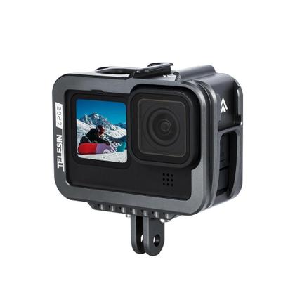 Imagem de Capa De Alumínio Para GoPro Hero 12 11 10 9, Shell Protetora Para Vlog Com Suporte Para Cold Shoe