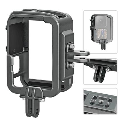 Imagem de Capa De Alumínio Para GoPro Hero 12 11 10 9, Shell Protetora Para Vlog Com Suporte Para Cold Shoe