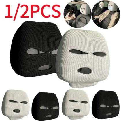 Imagem de Capa De Apoio De Cabeça Para Carro Com Três Furos Para Halloween, Decoração Engraçada, Antifurto,