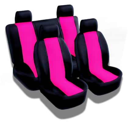 Imagem de Capa de Banco de carro, nylon, cor Rosa e preta, Universal, palio, uno, mobi, fox gol parati Ford KA