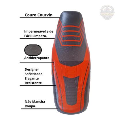 Imagem de Capa de Banco para Moto Honda Titan Fan Start 125 150 160 Antiderrapante Esportiva Personalizada