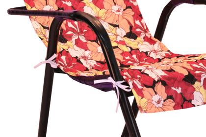 Imagem de Capa de Cadeira de Praia, Varanda, Espreguiçadeira e Área Externa Estampa Floral Com Amarração