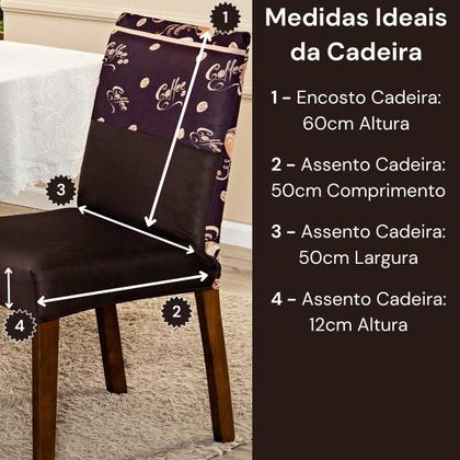 Imagem de Capa de Cadeira Jantar Avulsa Estampada Ajustável com Elástico Protetora Para Cozinha Malha Gel Helanca